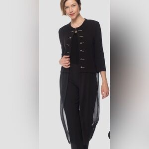 Joseph Ribkoff Longline Black Blazer with Sheer Bottom Size 8 Cocktail Formal